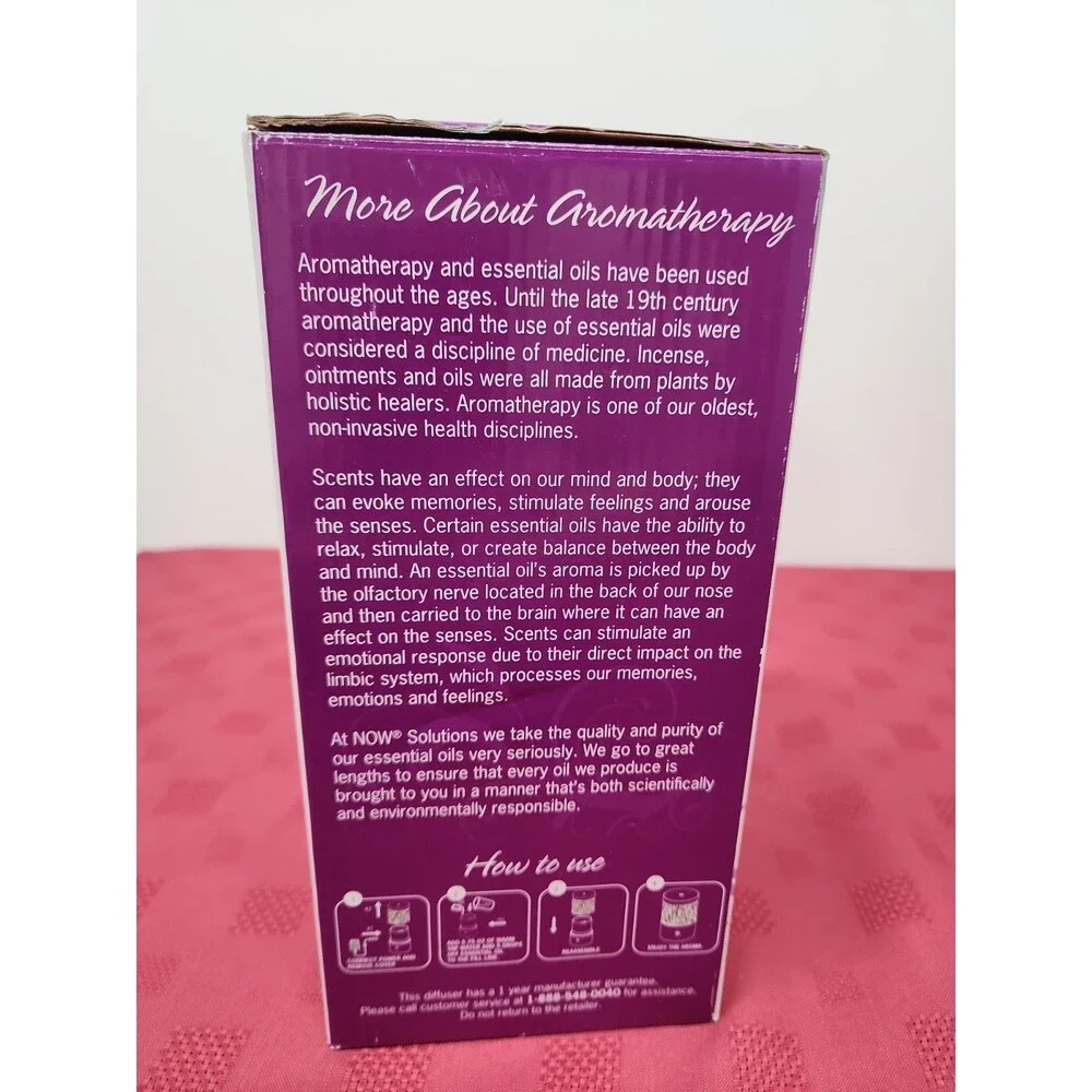 Now Solutions Ultrasonic Metal Touch Oil Diffuser, Model 7486 BPA Free Botanical
